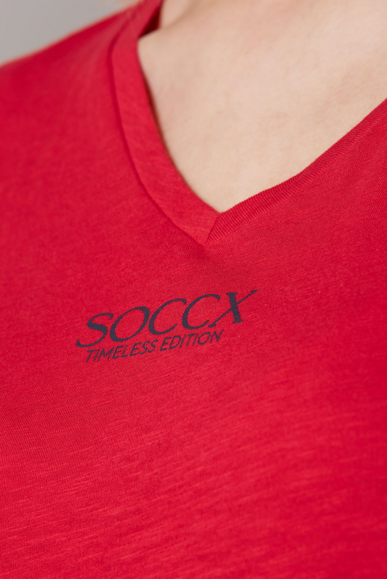 Basic tričko s výstřihem do V a logem