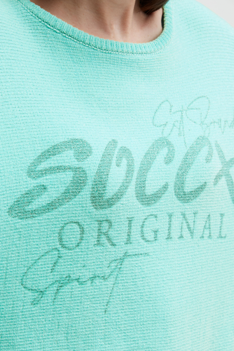 Žinylkový svetr s třpytivým potiskem