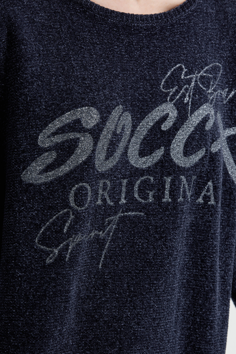 Žinylkový svetr s třpytivým potiskem