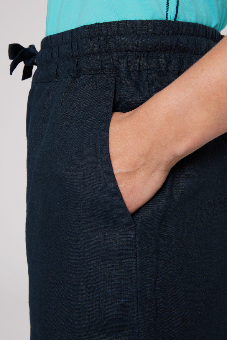 Lněné culottes s elastickým pasem