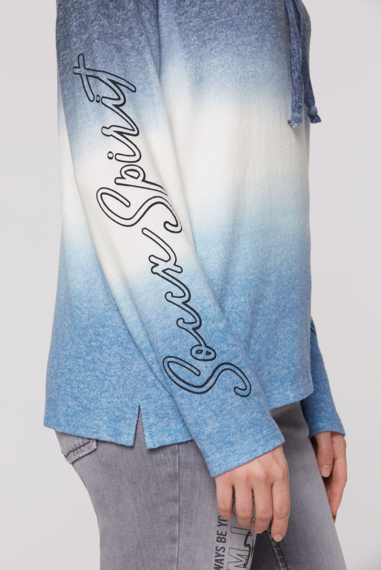 Dip Dye nadýchaný pletený svetr s vysokým límcem