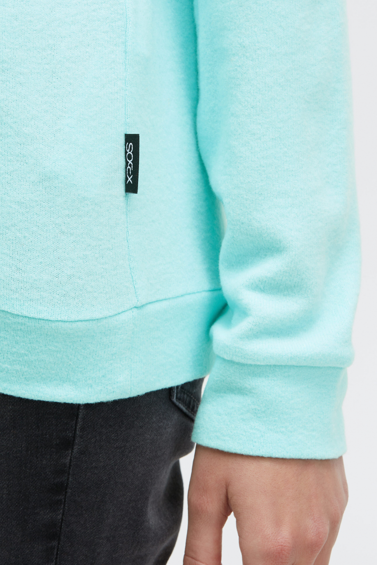 Mikina s kapucí z flaušového úpletu