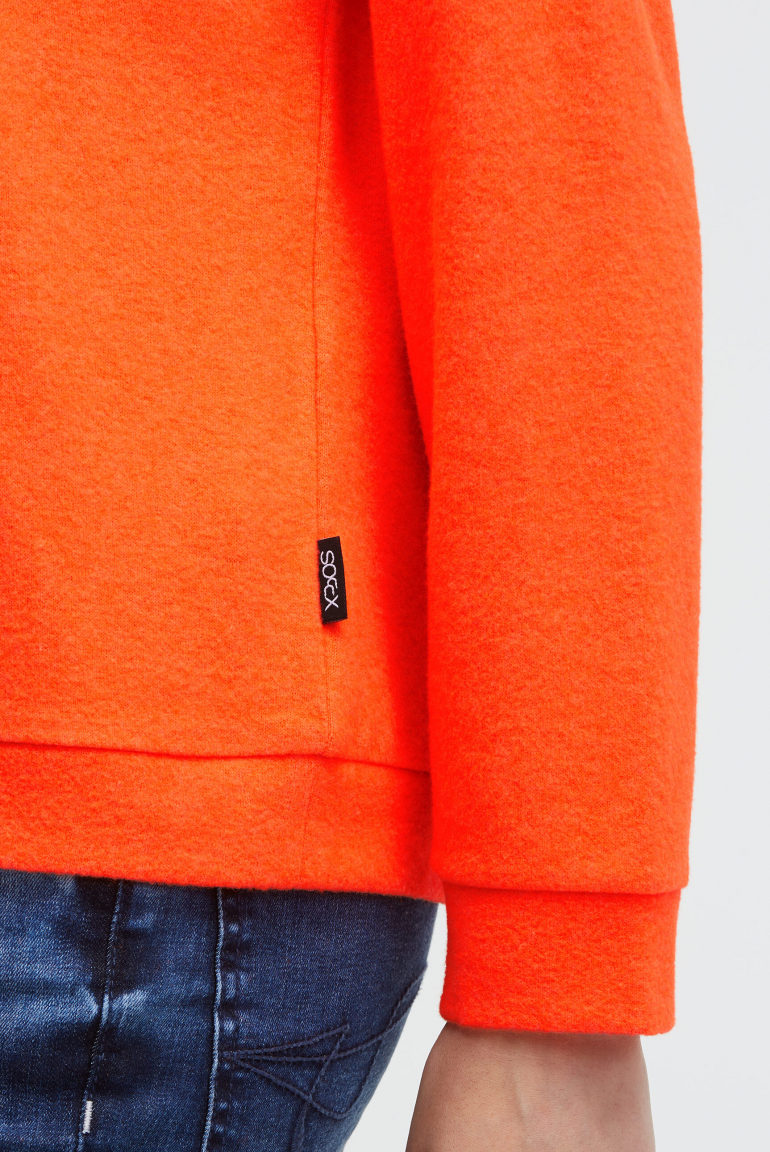 Mikina s kapucí z flaušového úpletu