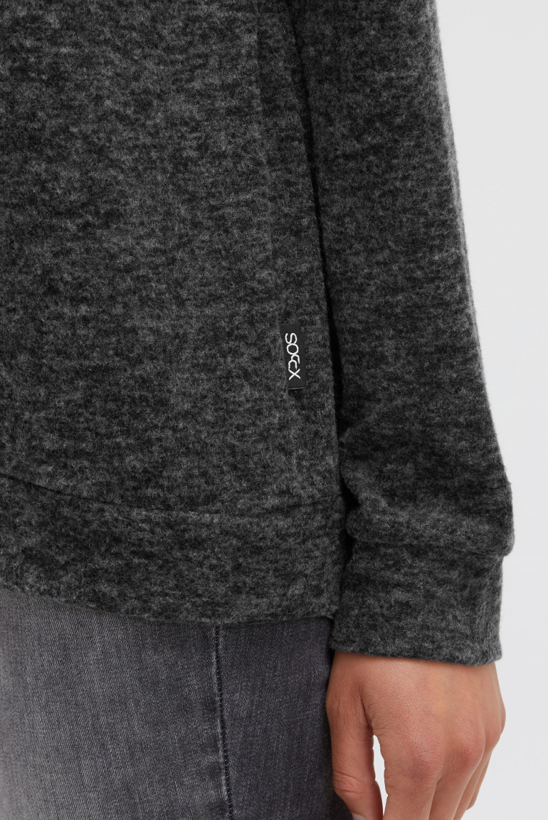 Mikina s kapucí z flaušového úpletu