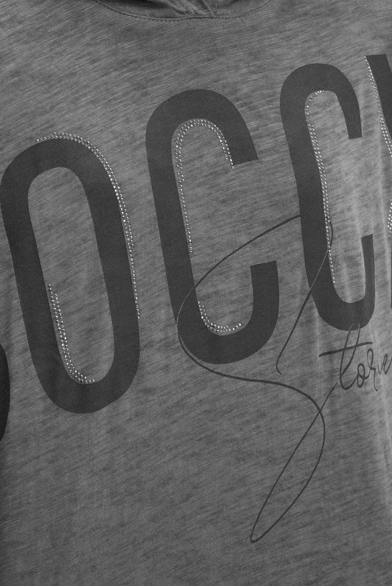 Tričko s dlouhým rukávem, kapucí a artworkem loga