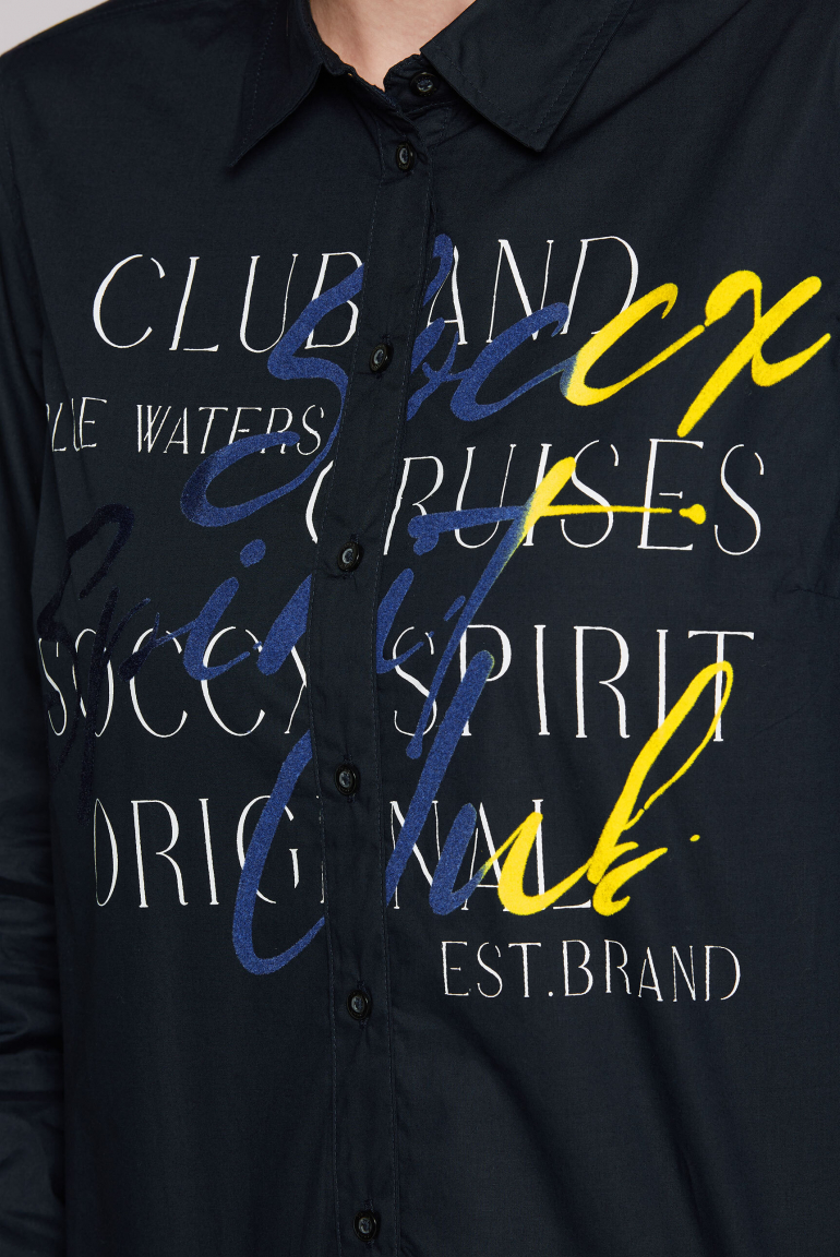 Halenka s dlouhými rukávy a potiskem s jemnou texturou