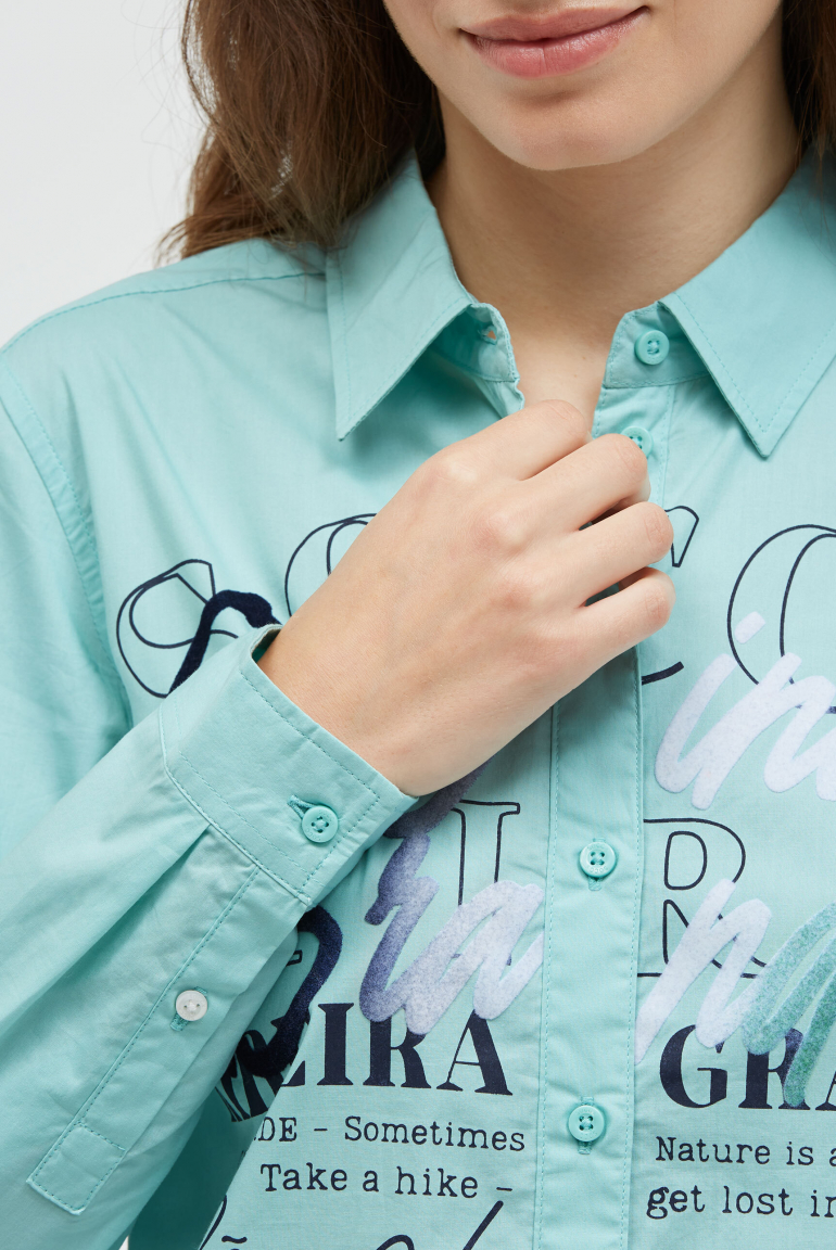 Halenka s dlouhým rukávem a semišovým potiskem