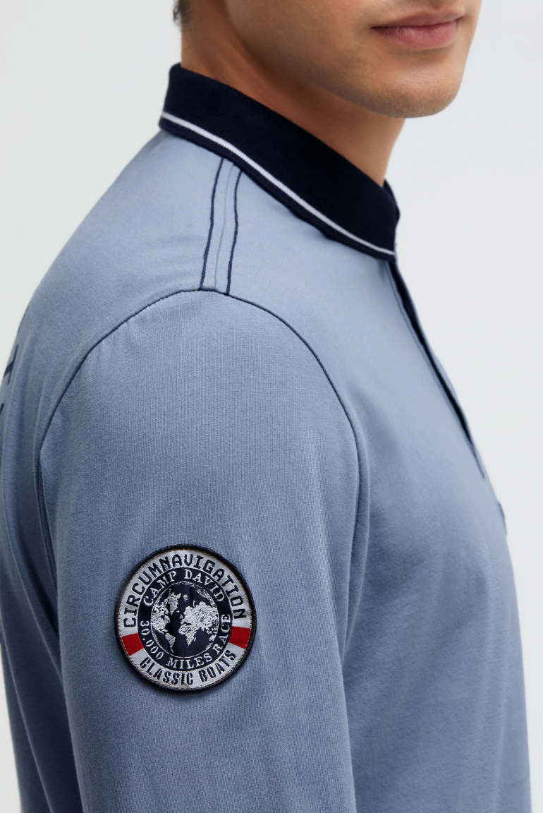 Polo tričko s dlouhým rukávem a artworkem na zádech