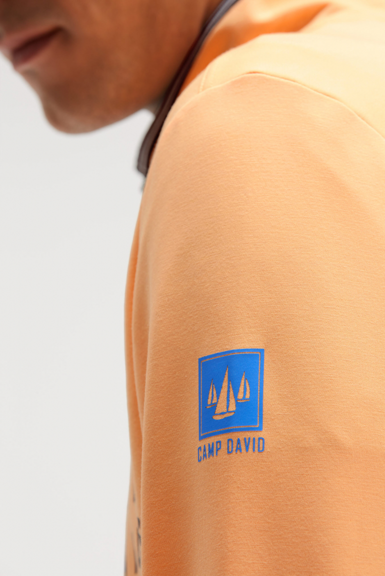 Lehká mikina na zip s potisky značky