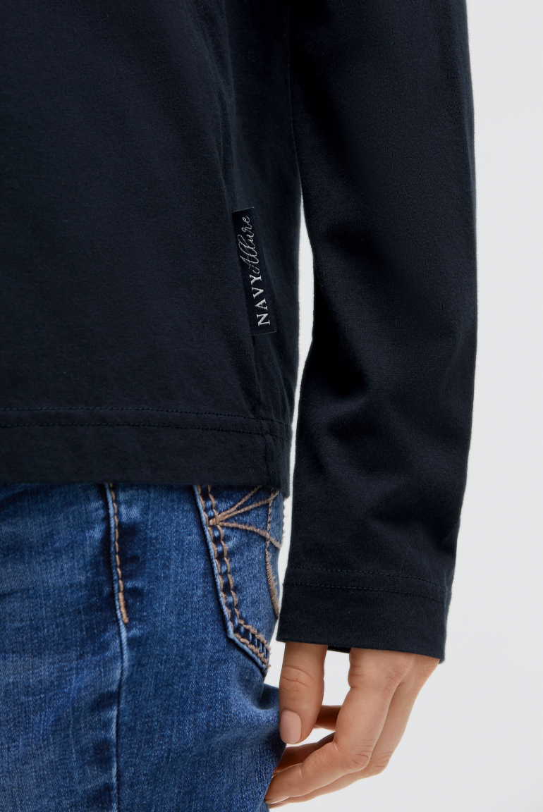 Oversized tričko s dlouhým rukávem a potiskem značky