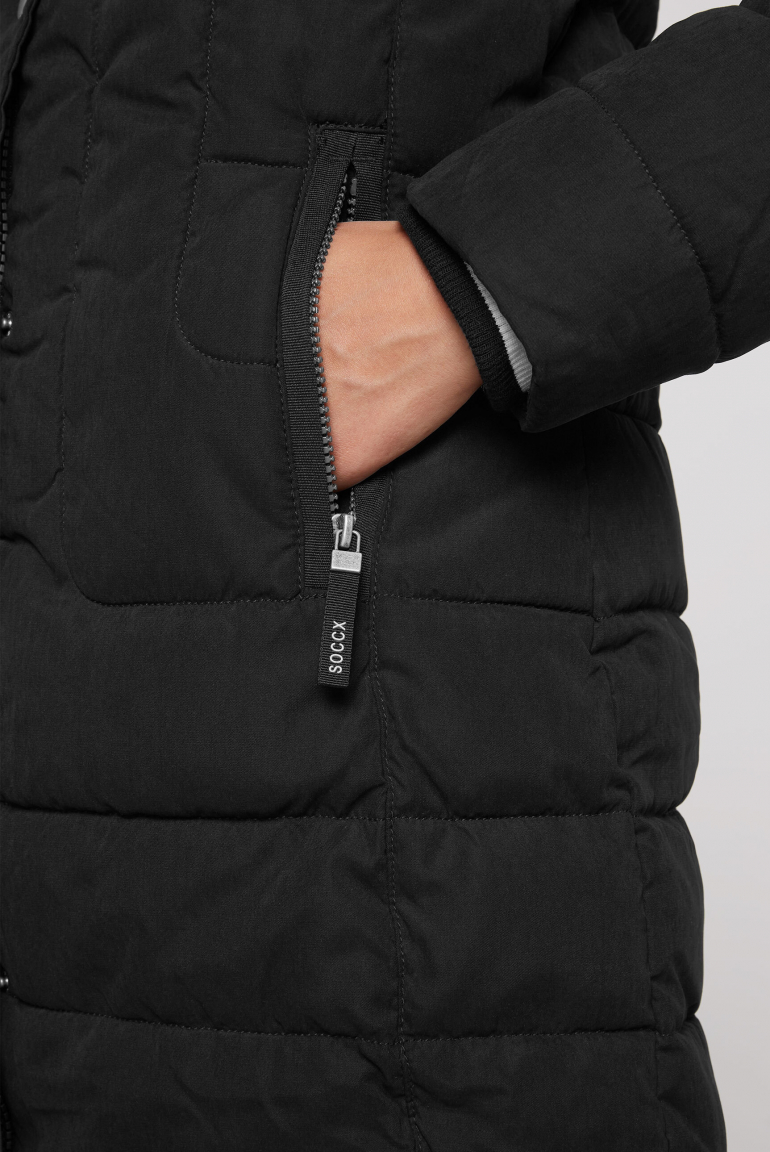 Sametově hebká parka s odnímatelnou kapucí