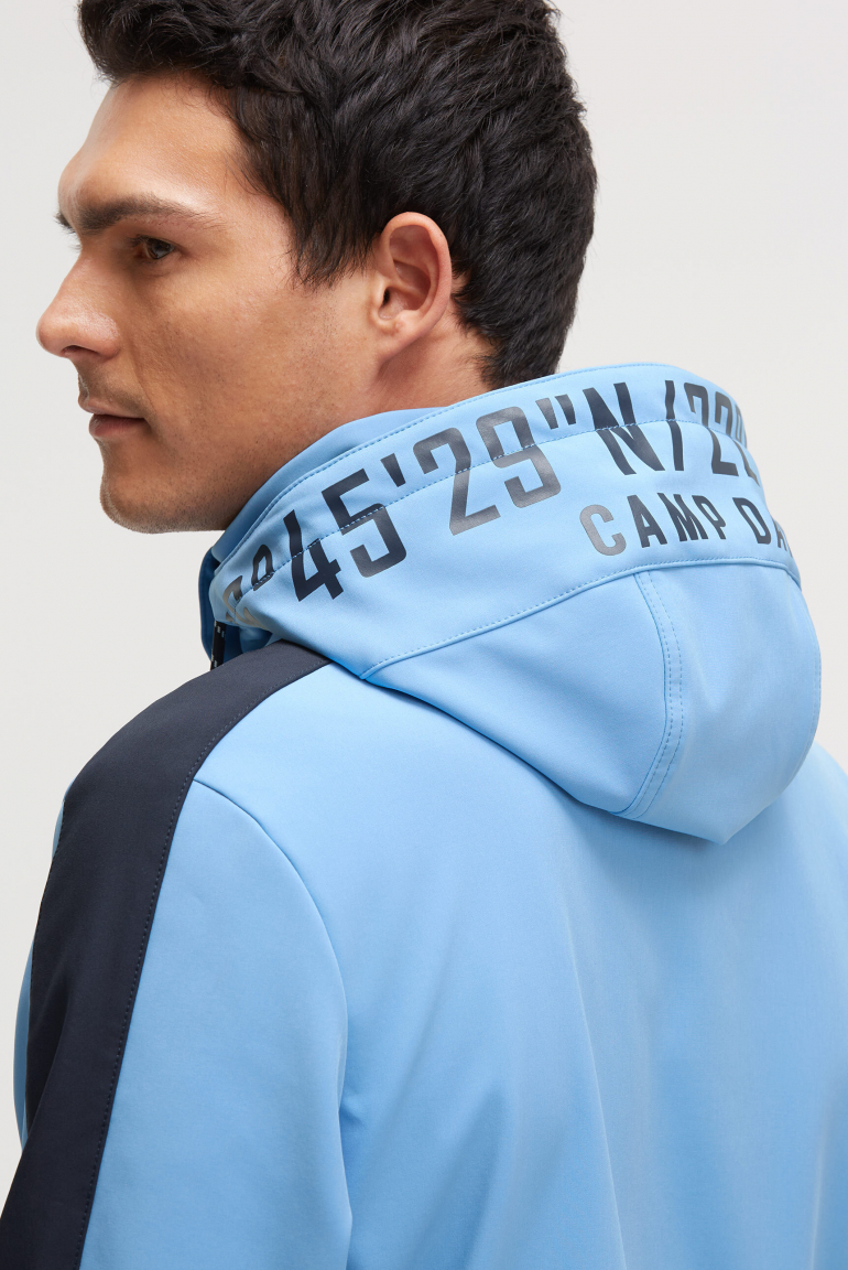 Softshellová bunda s odnímatelnou kapucí s logem