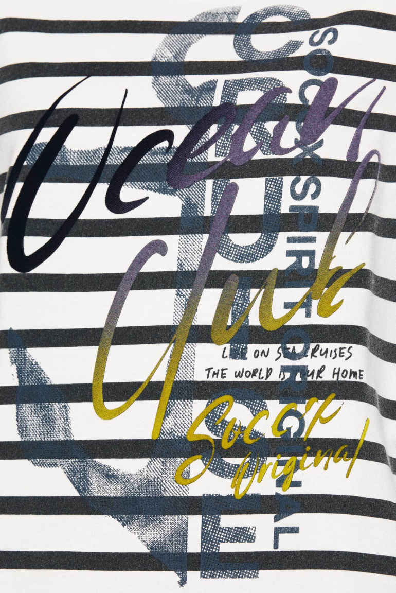 Pruhovaná mikina Troyer s flockovým potiskem