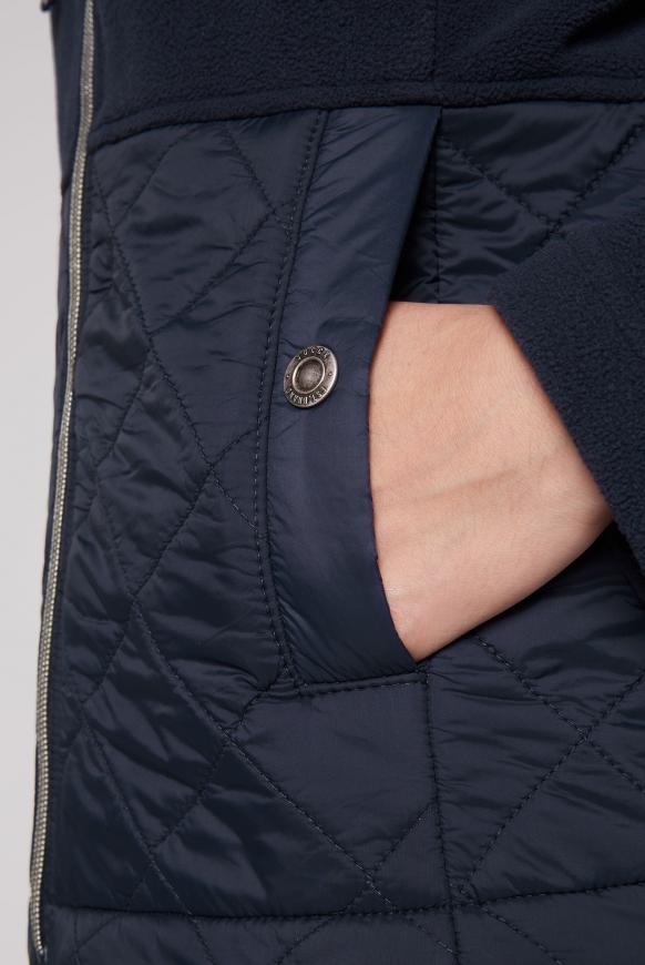 Fleecová bunda s kapucí ze směsi materiálů