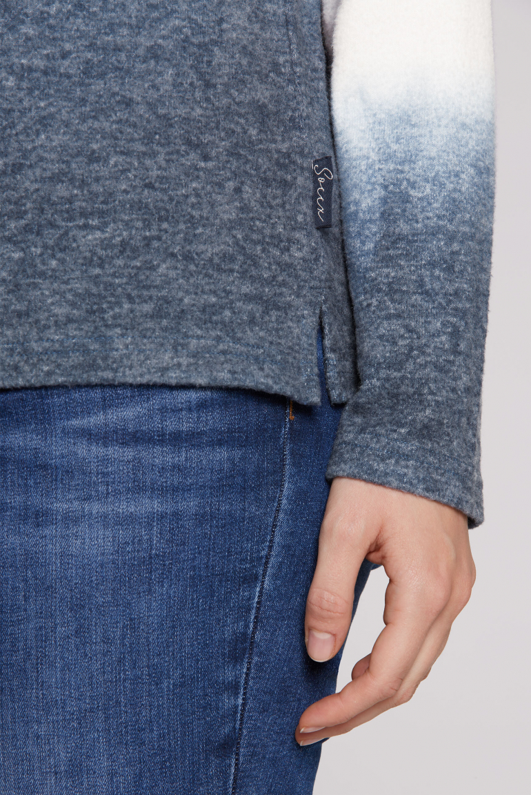 Dip Dye nadýchaný pletený svetr s vysokým límcem