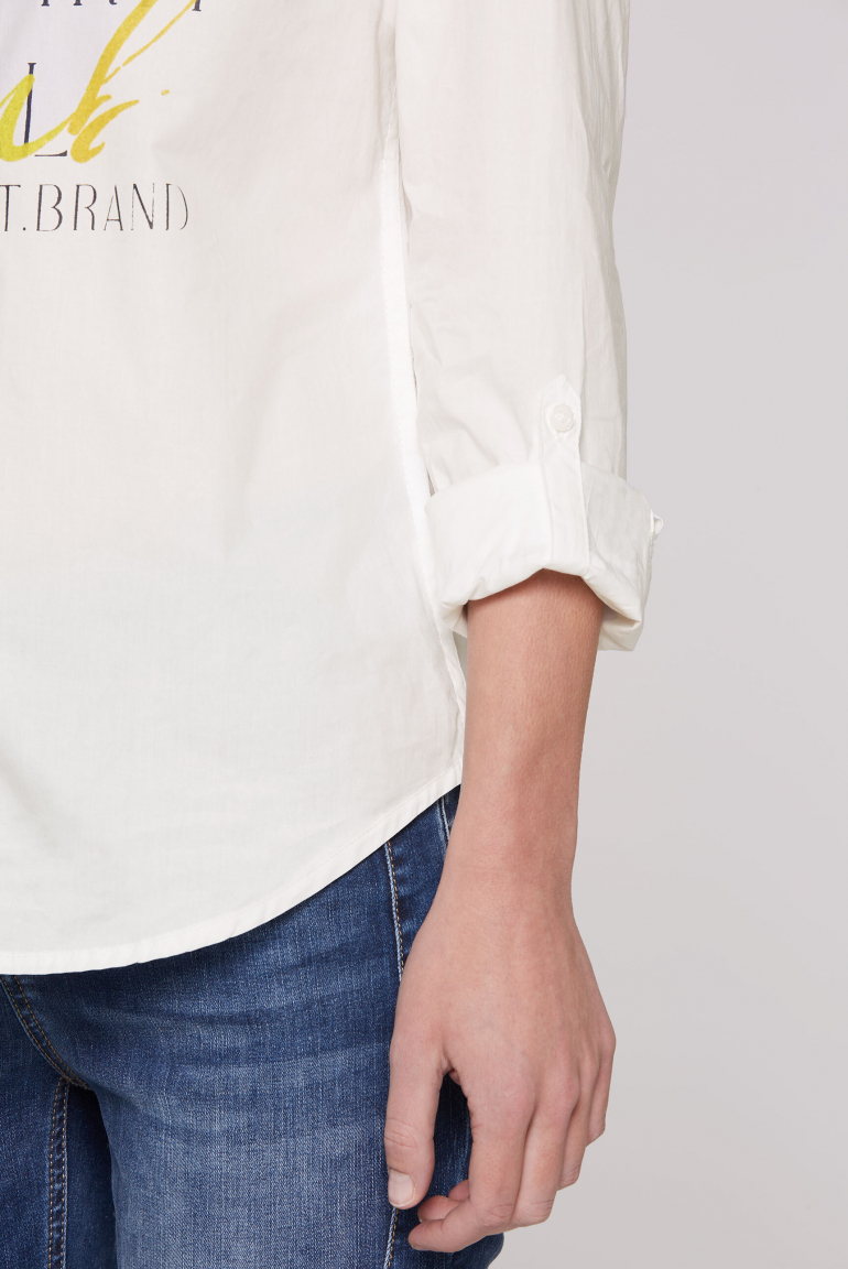 Halenka s dlouhými rukávy a potiskem s jemnou texturou