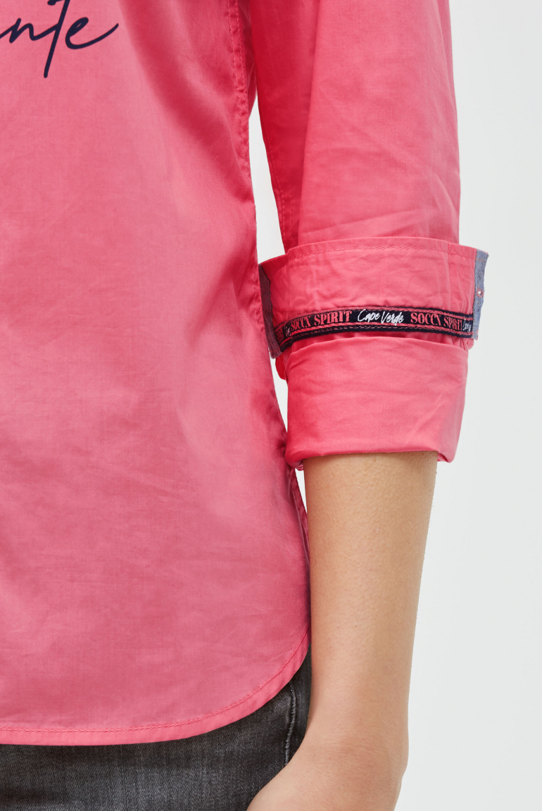 Halenka s dlouhým rukávem a semišovým potiskem