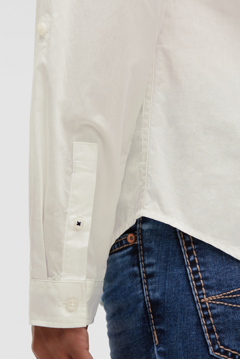 Halenka s dlouhým rukávem a semišovým potiskem loga