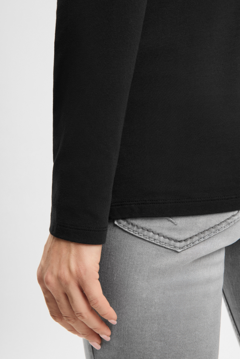 Tričko s dlouhým rukávem a kulatým výstřihem s tištěným nápisem