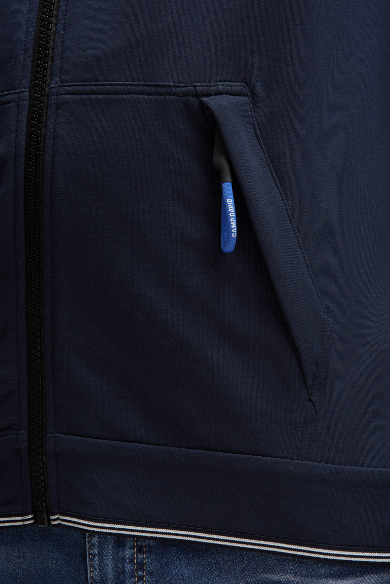 Lehká mikina na zip s potisky značky