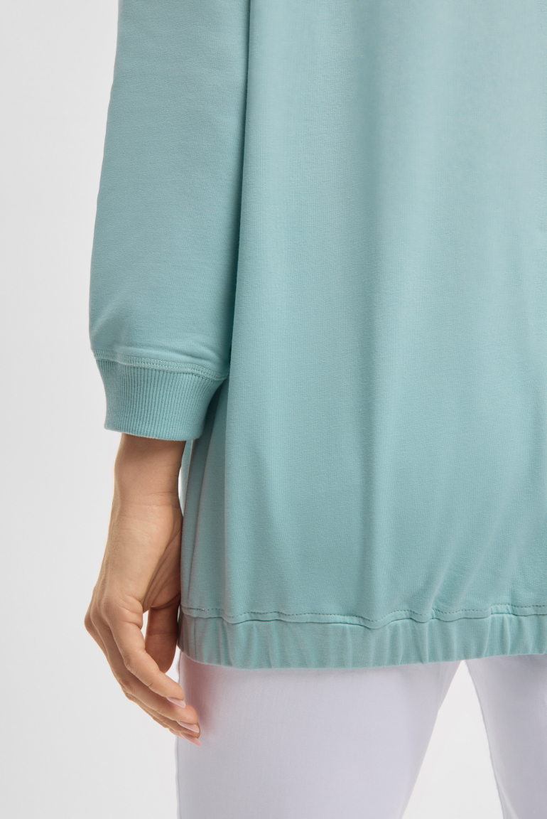 Mikina s elastickým lemem a flitrovým logem