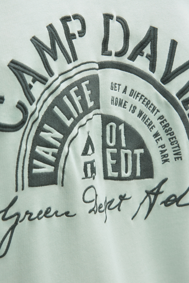 Mikina s kapucí barvená olejem s artworkem na zádech