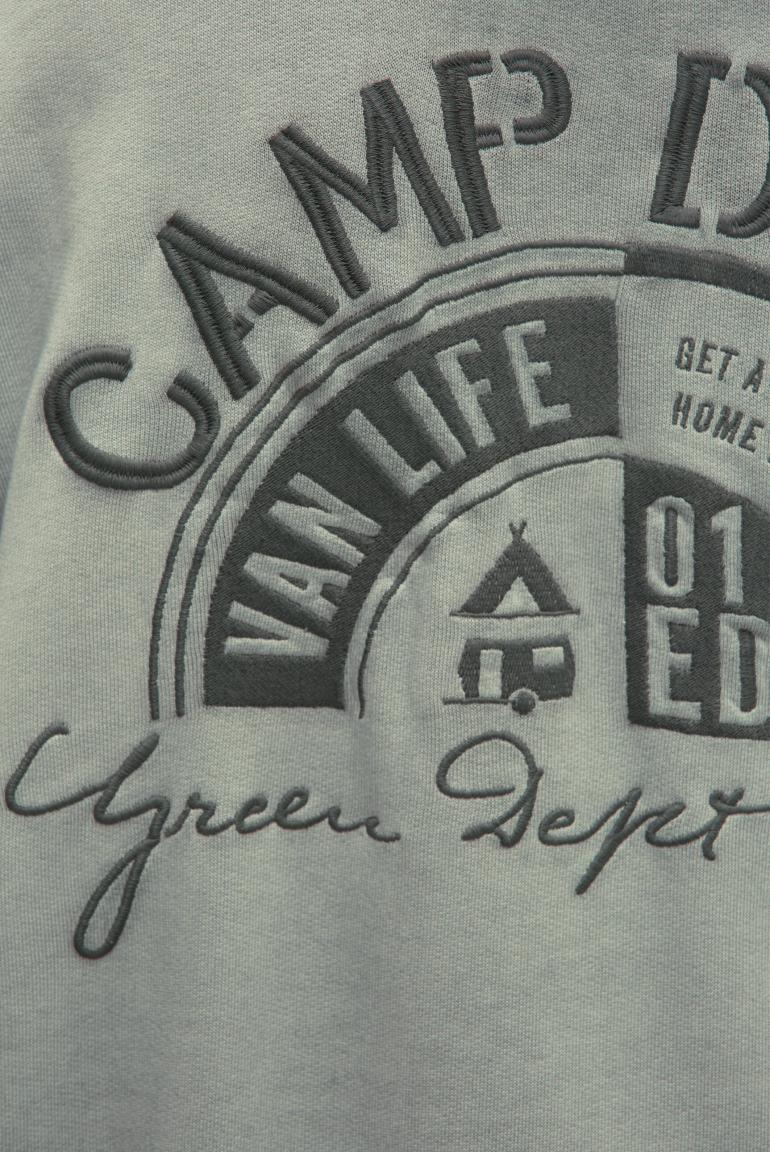 Mikina s kapucí barvená olejem s artworkem na zádech