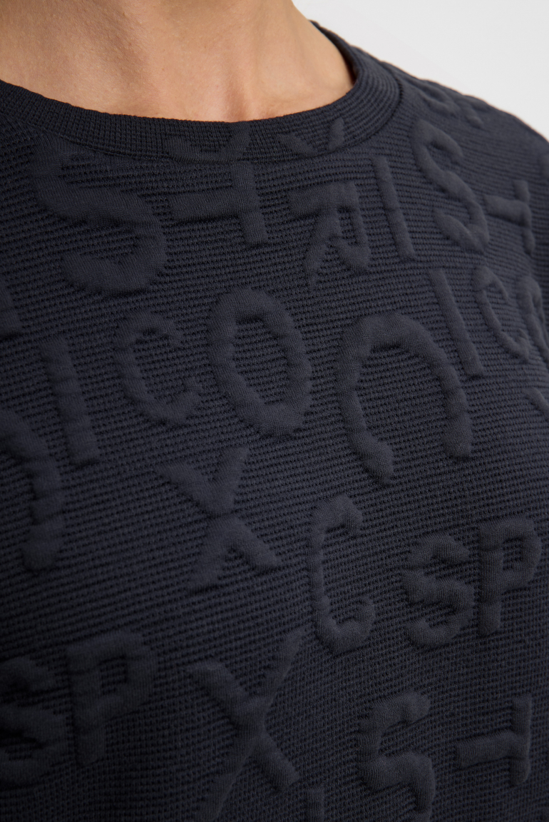 Strukturovaná mikina s intarzovaným artworkem