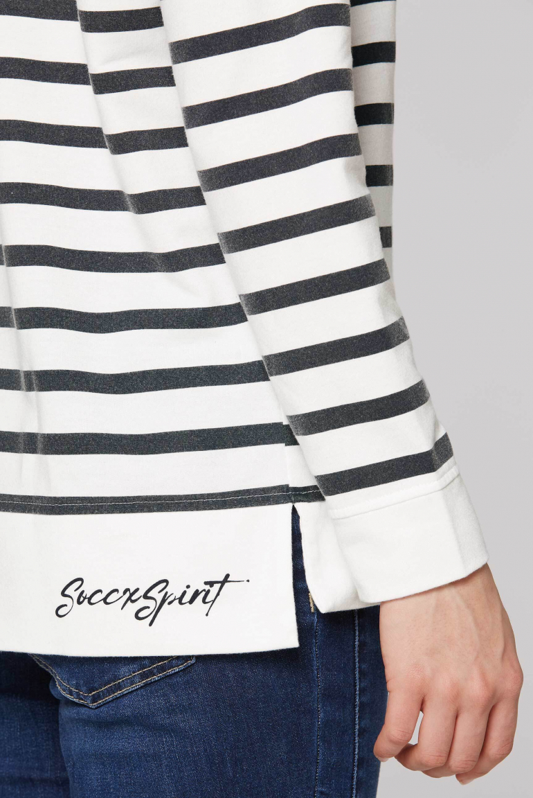 Pruhovaná mikina Troyer s flockovým potiskem