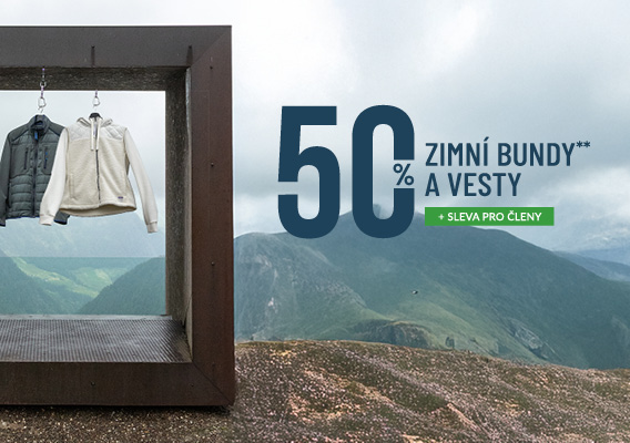 sleva 50 % na bundy a vesty