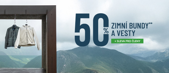 sleva 50 % na bundy a vesty